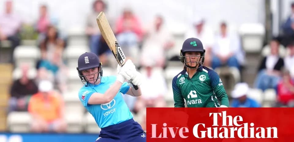 Batter striking the ball during England vs Ireland match