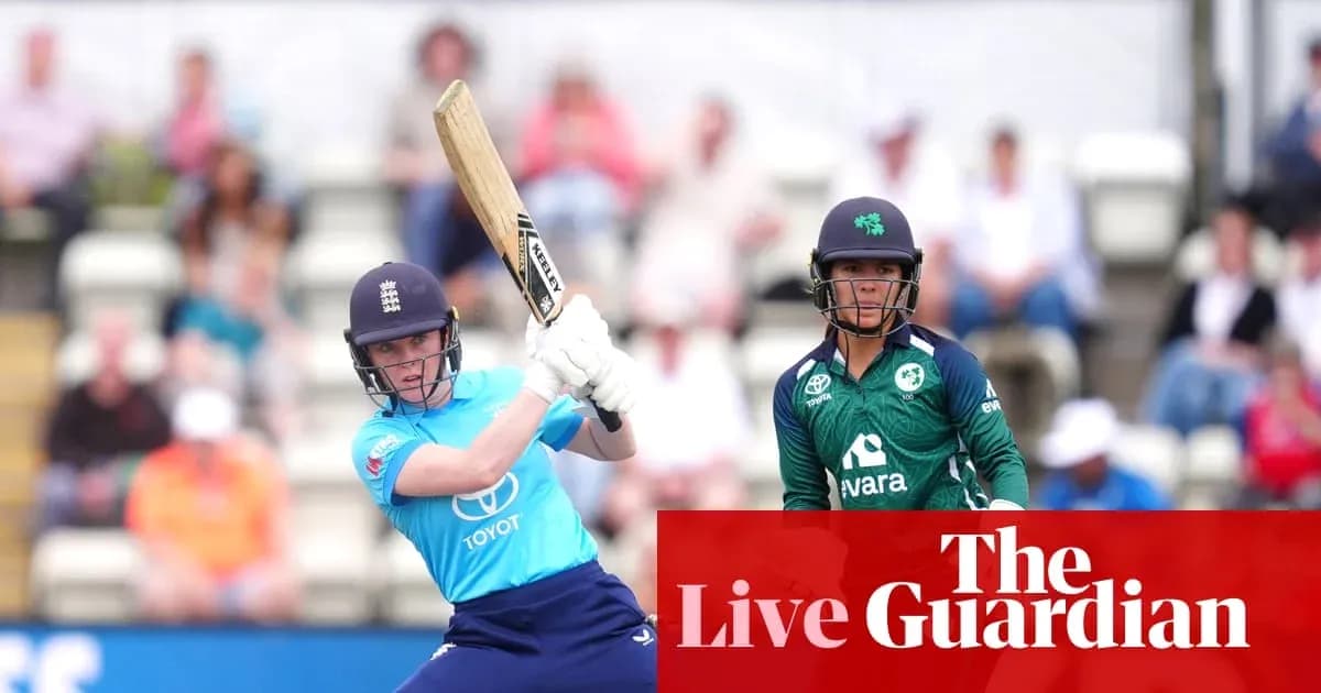 Batter striking the ball during England vs Ireland match