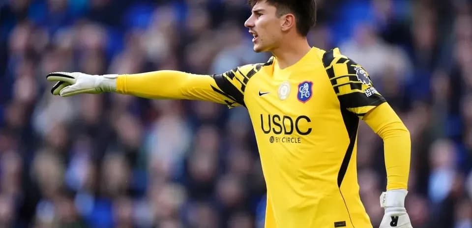 Goalkeeper directing play during a football match