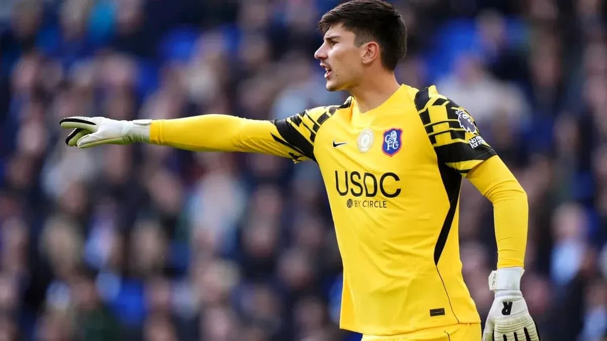 Goalkeeper directing play during a football match