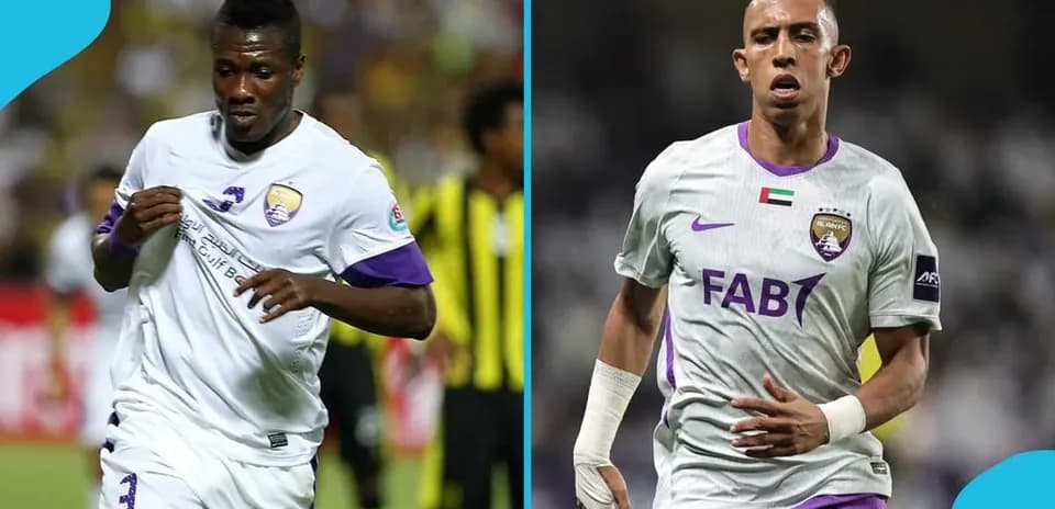 Two players in Al Ain FC jerseys on field