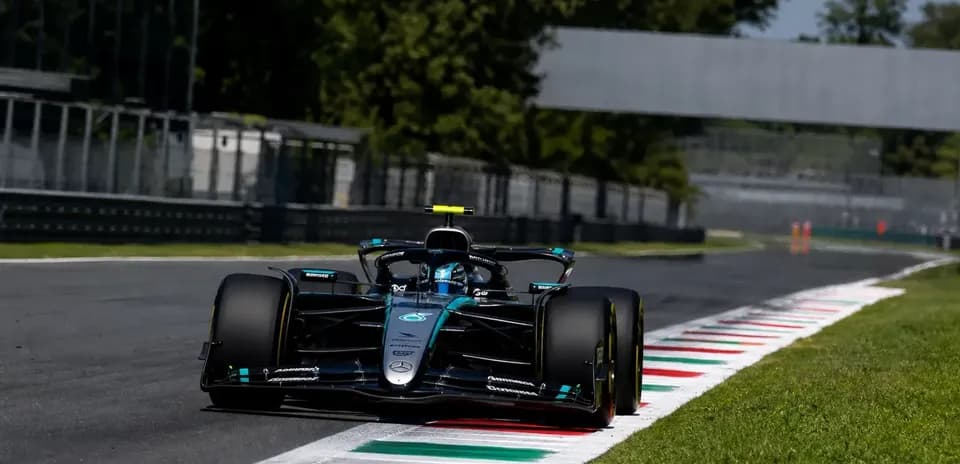Formula 1 car navigating the track at Monza