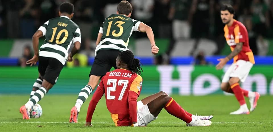 Rafael Leão on the ground during a match