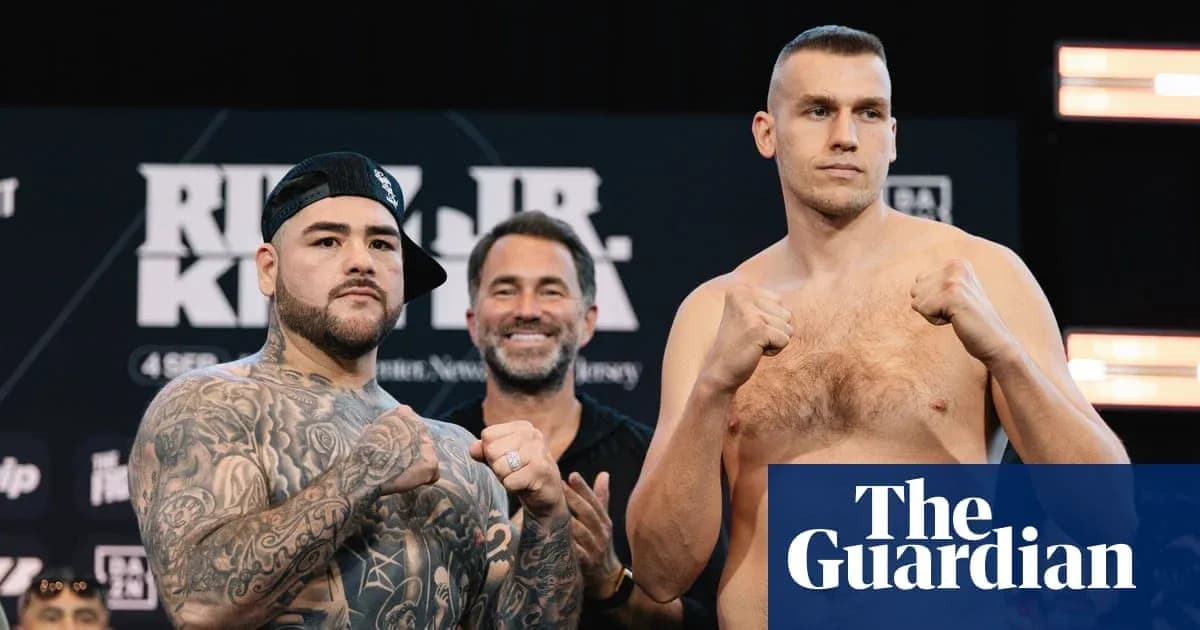 Boxers posing at weigh-in event before match