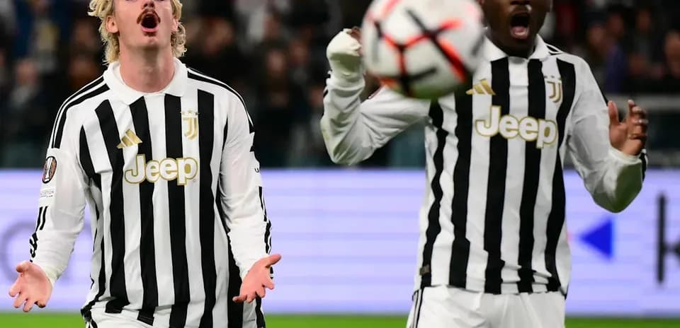 Juventus players reacting during a match