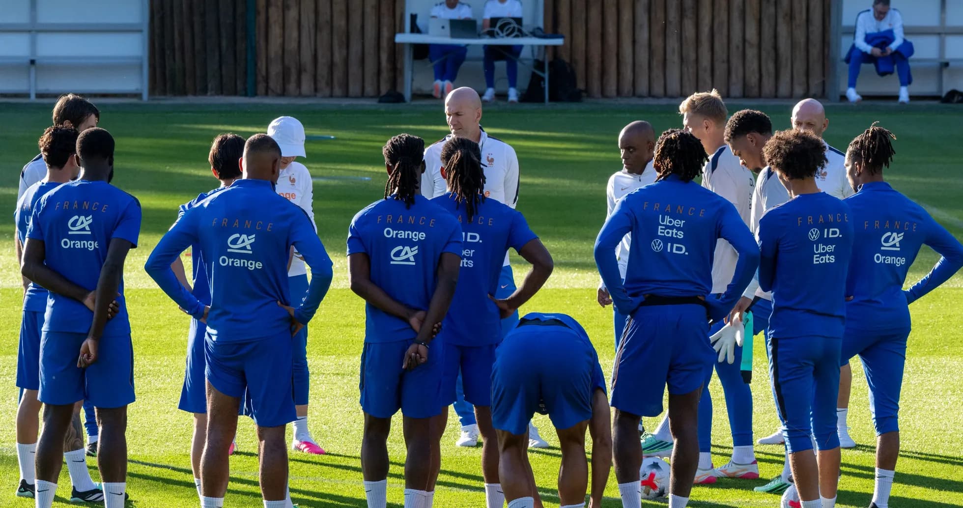 France national team gathered for training session briefing