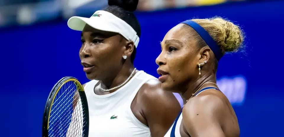 Venus and Serena Williams during tennis match
