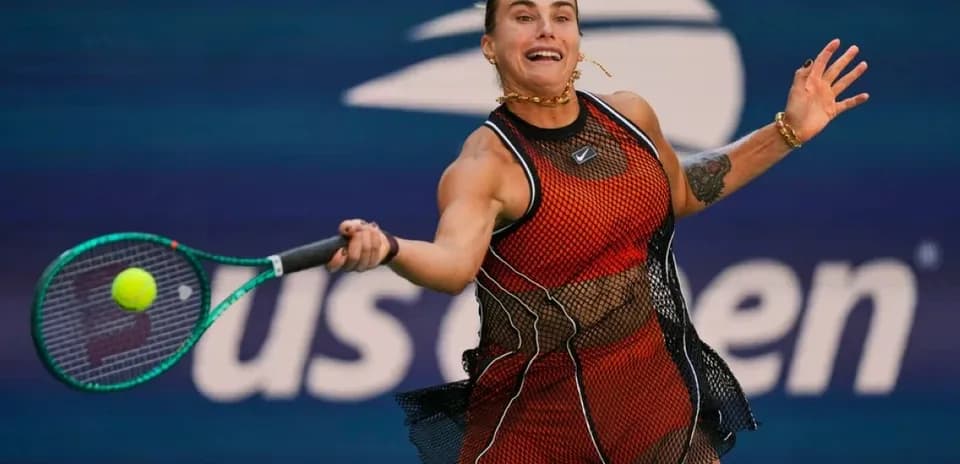 Player hitting a forehand during tennis match