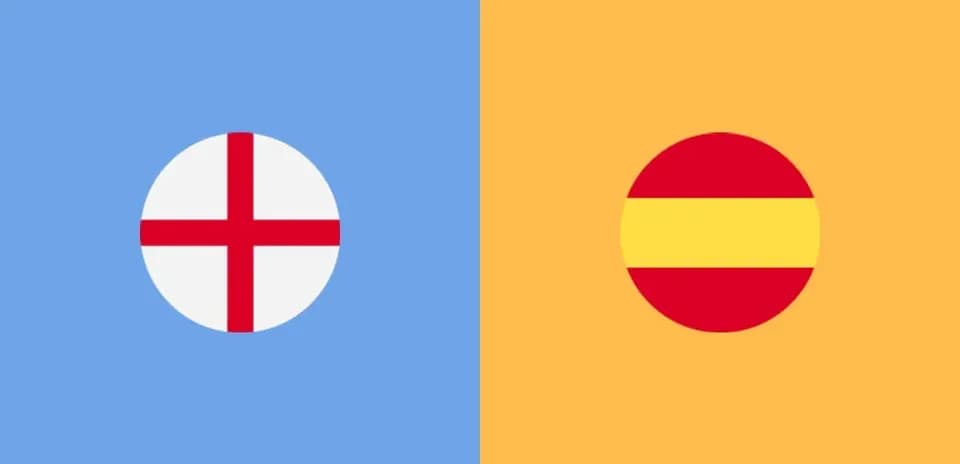 Flags of England and Spain side by side