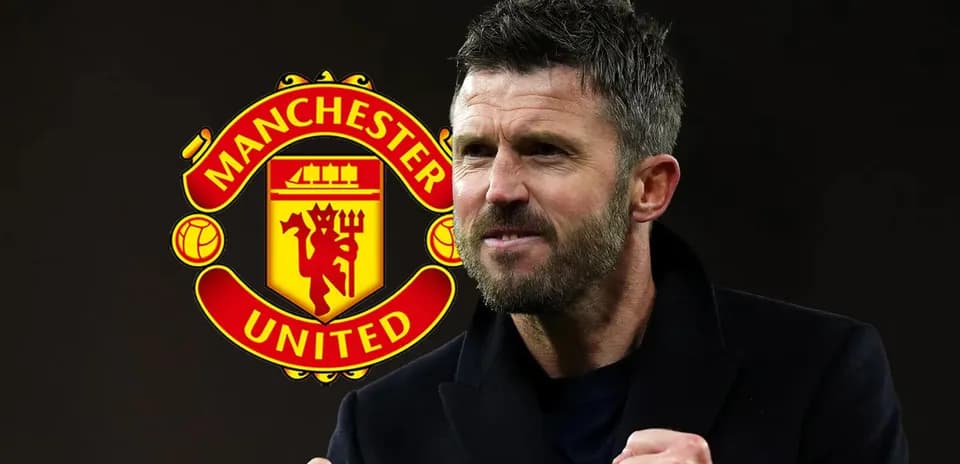Coach celebrating with Manchester United logo background