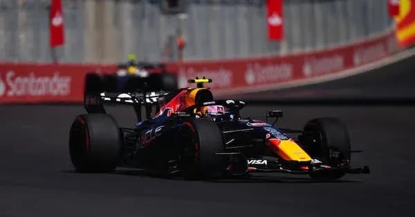 Red Bull Racing car driving on track during race