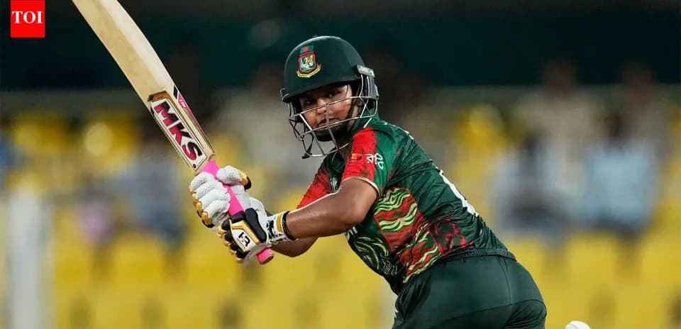 Batsman from Bangladesh preparing to hit the ball