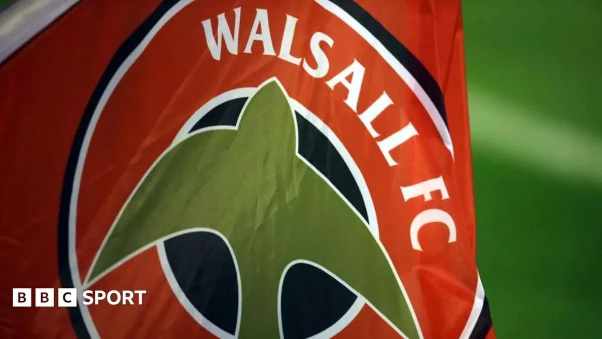 Walsall FC flag with club logo displayed