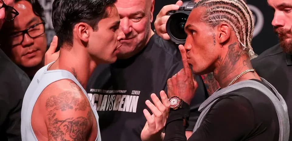 Two fighters face off at weigh-in event