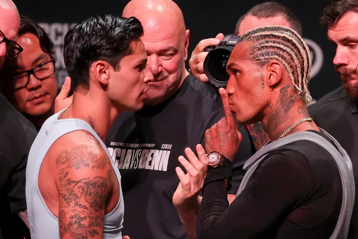 Two fighters face off at weigh-in event
