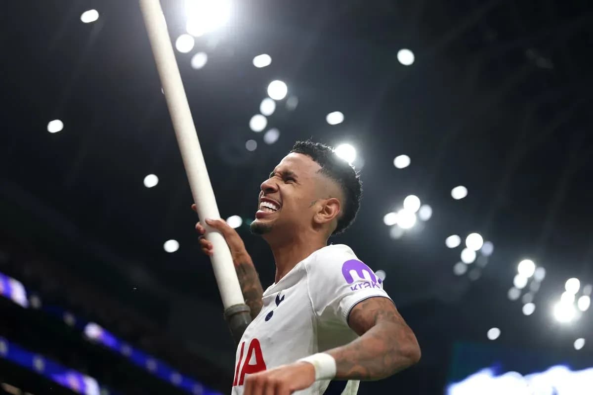 Player celebrating with a pole at the stadium