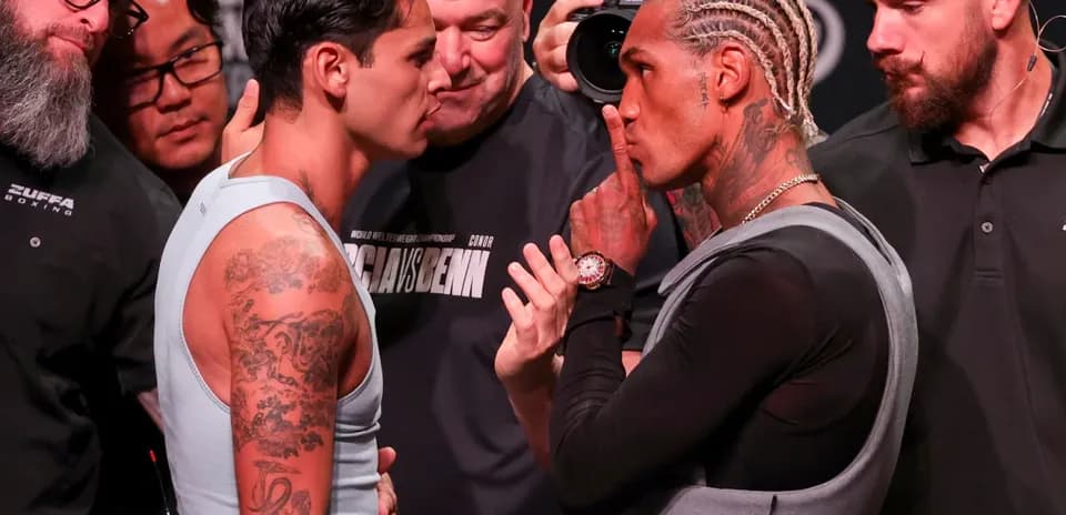 Two boxers face-off at weigh-in event