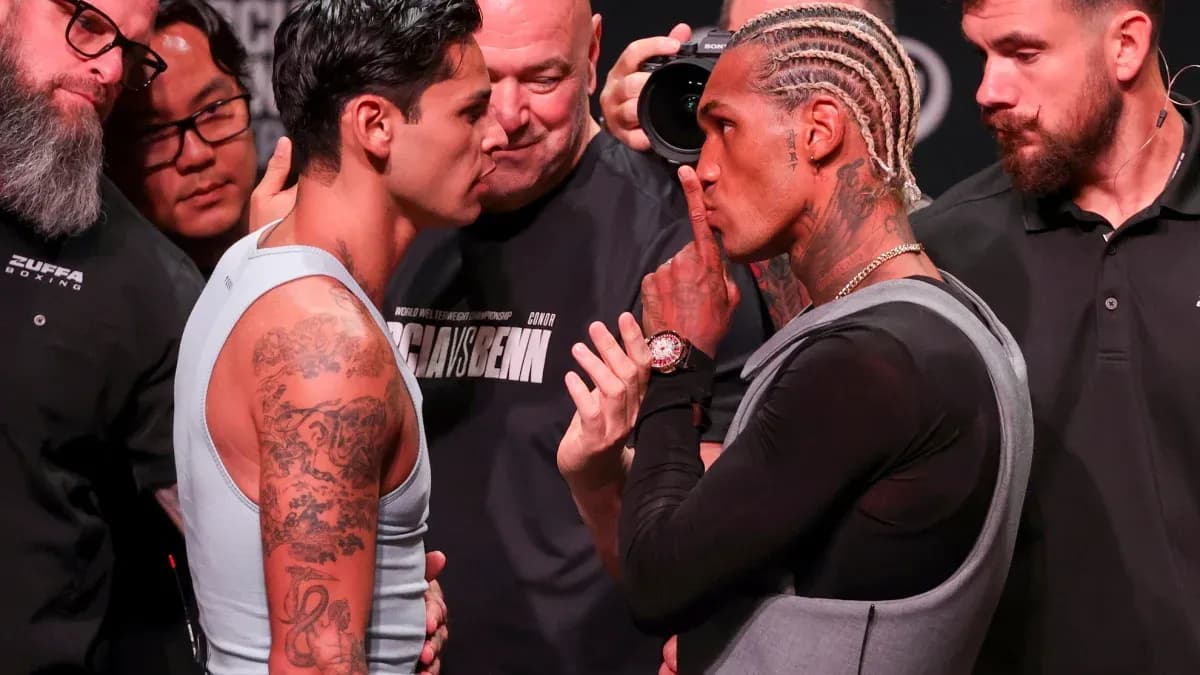 Two boxers face-off at weigh-in event
