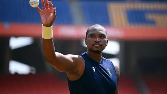 Cricketer practicing bowling in training session