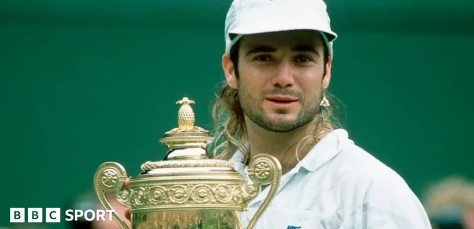 Player holding Wimbledon trophy on green background