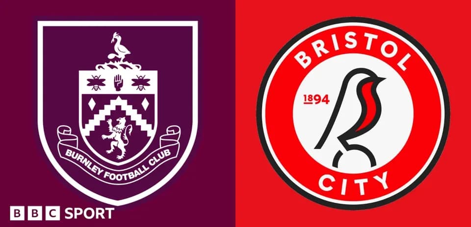 Logos of Burnley FC and Bristol City FC