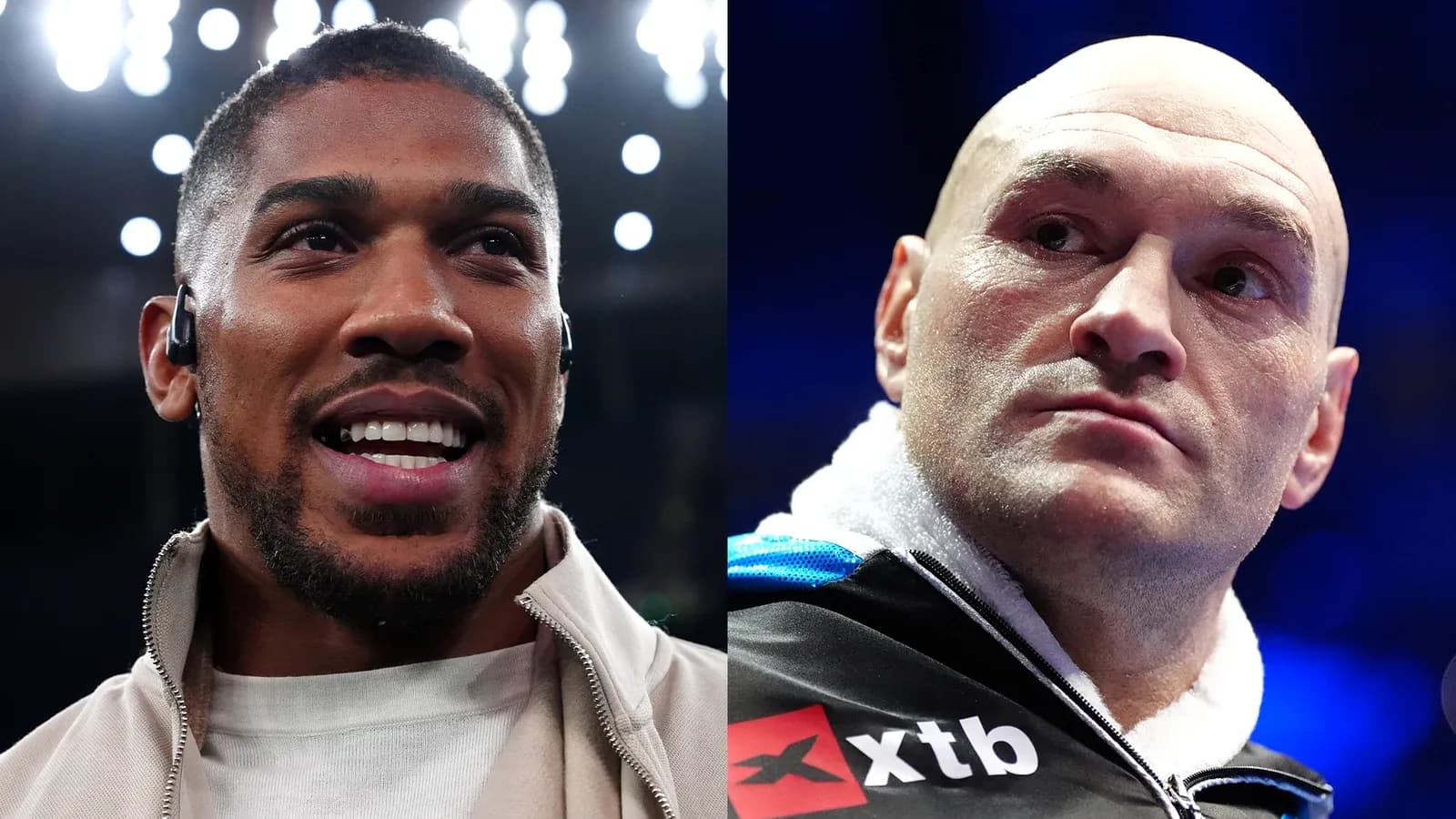 Anthony Joshua and Tyson Fury facing each other