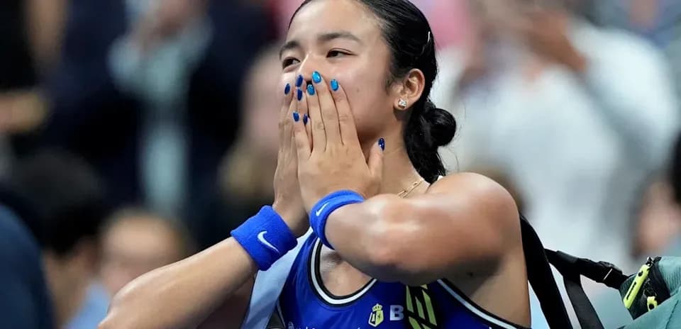 Player celebrating with hands on face after match
