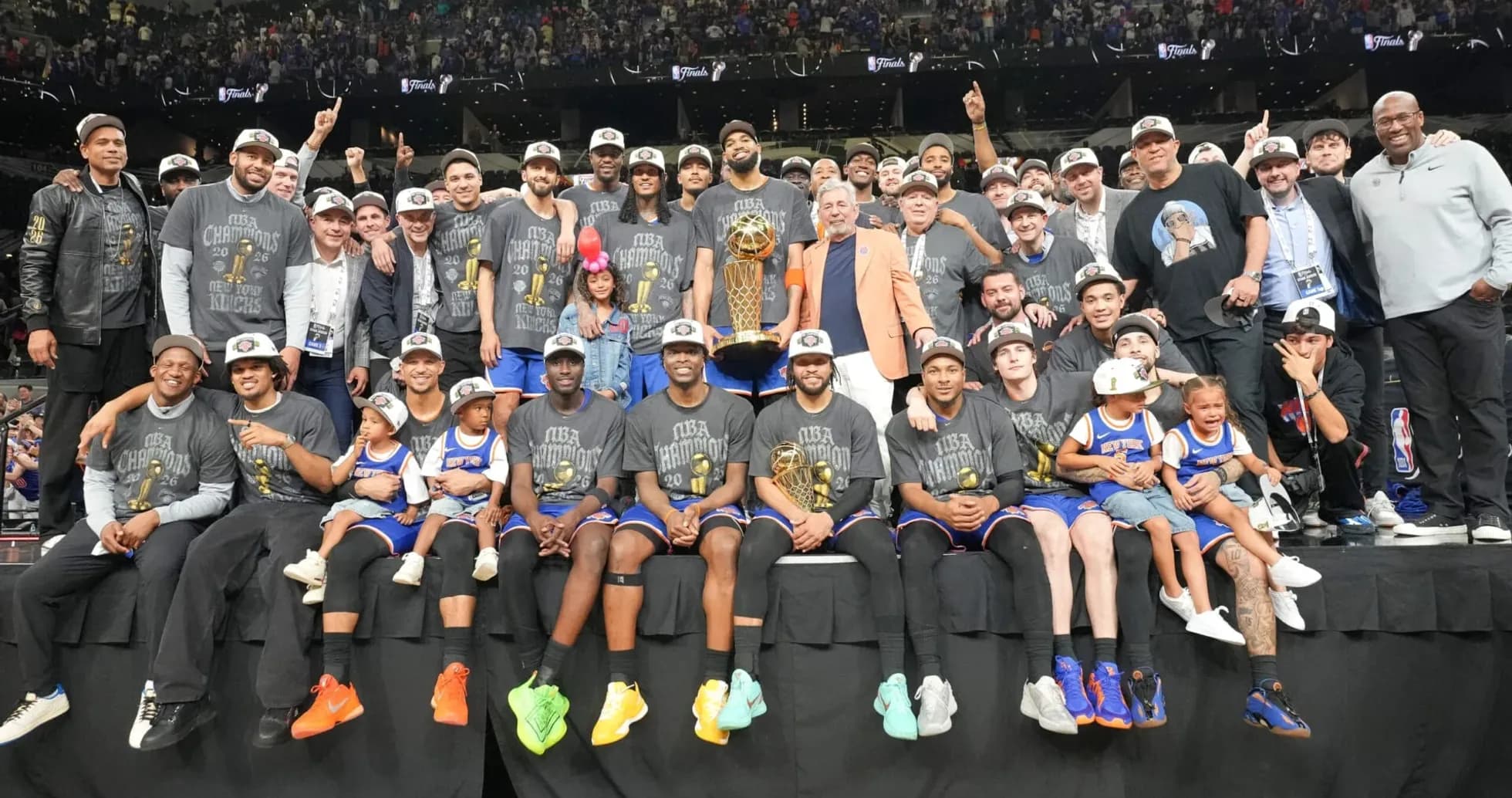New York Knicks celebrating 2023 NBA Championship victory