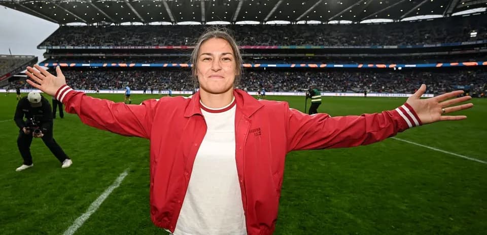Player celebrating on the field at stadium