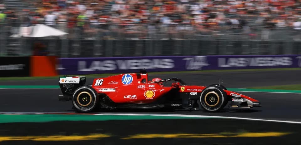 Ferrari car racing on track during Formula 1 event