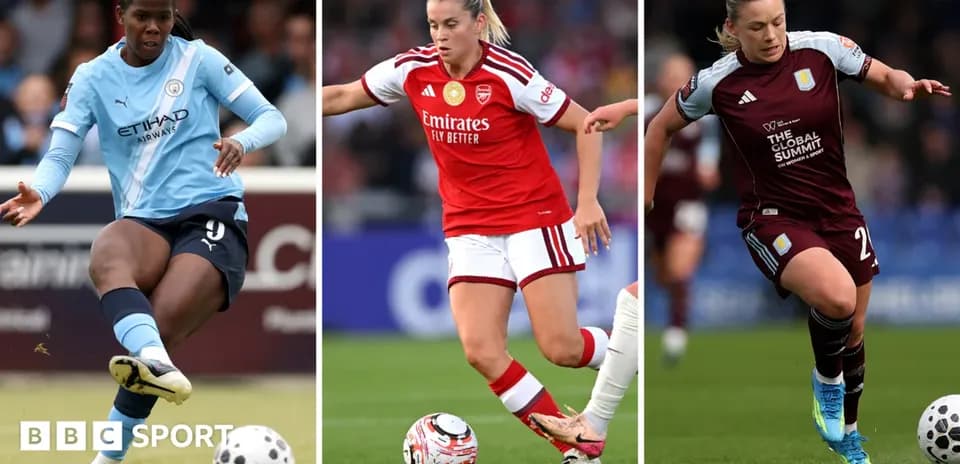 Three female football players in action on the pitch