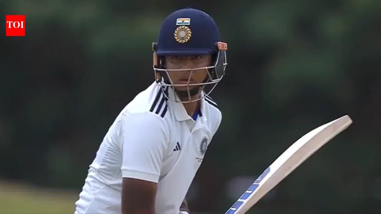 Batsman preparing to face a delivery in cricket