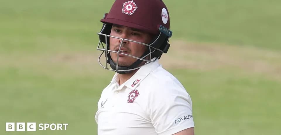 Cricketer wearing helmet during match