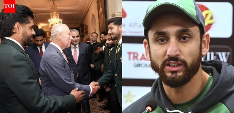 Pakistani cricket team meeting dignitaries and press conference