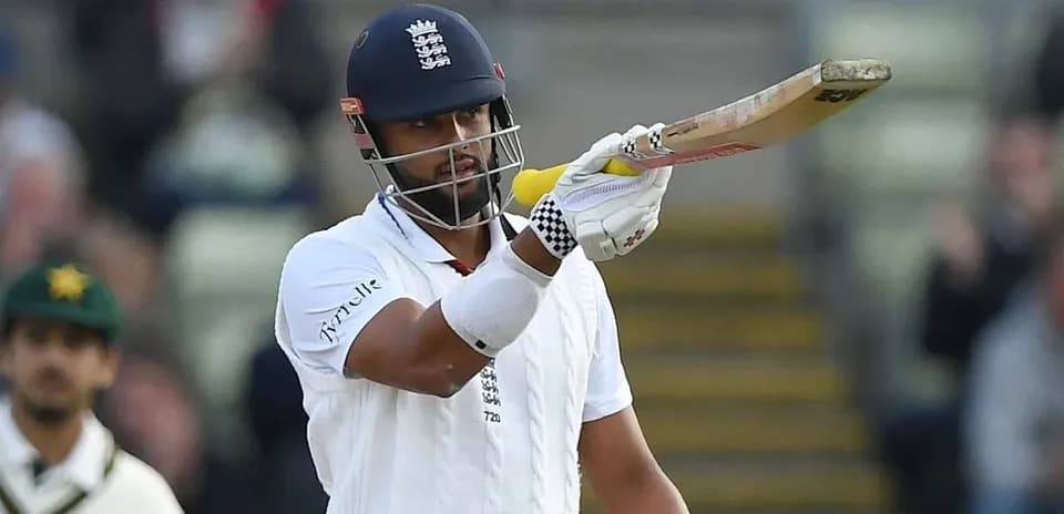 Batsman signaling after scoring a run in cricket match