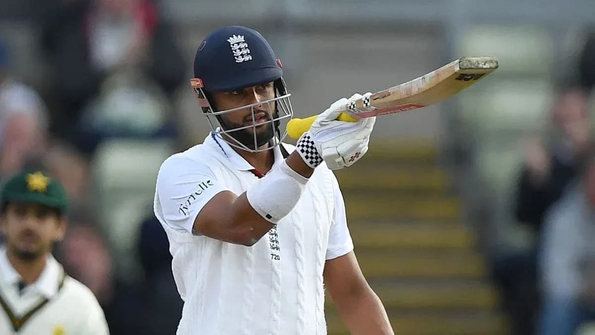 Batsman signaling after scoring a run in cricket match