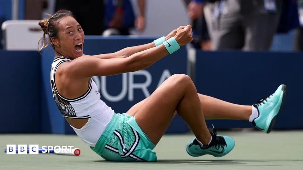 Tennis player celebrating after winning a point
