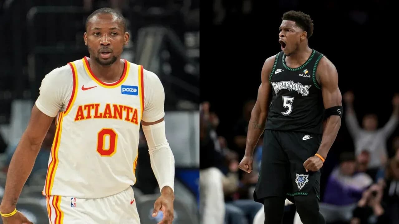 Two basketball players in action during game