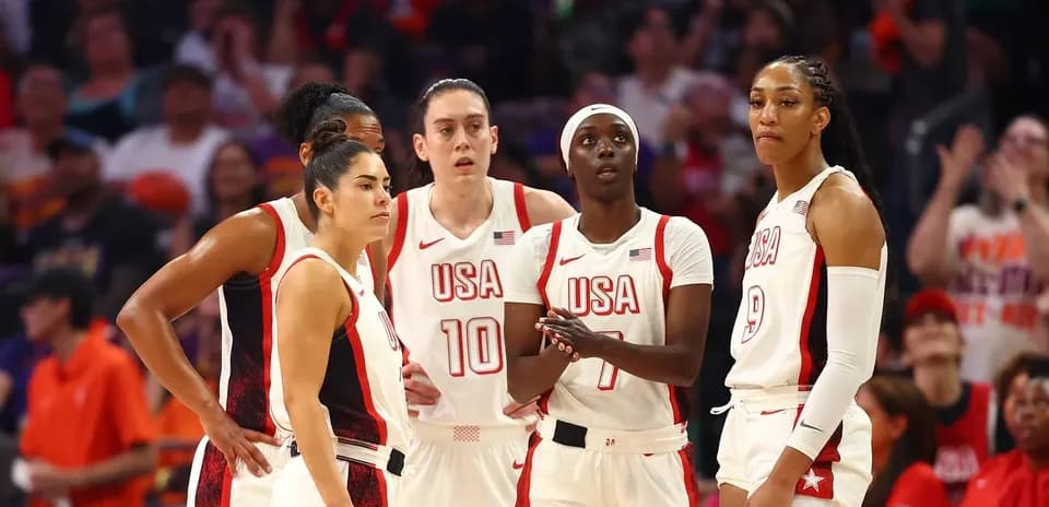 USA women's basketball team during a game moment