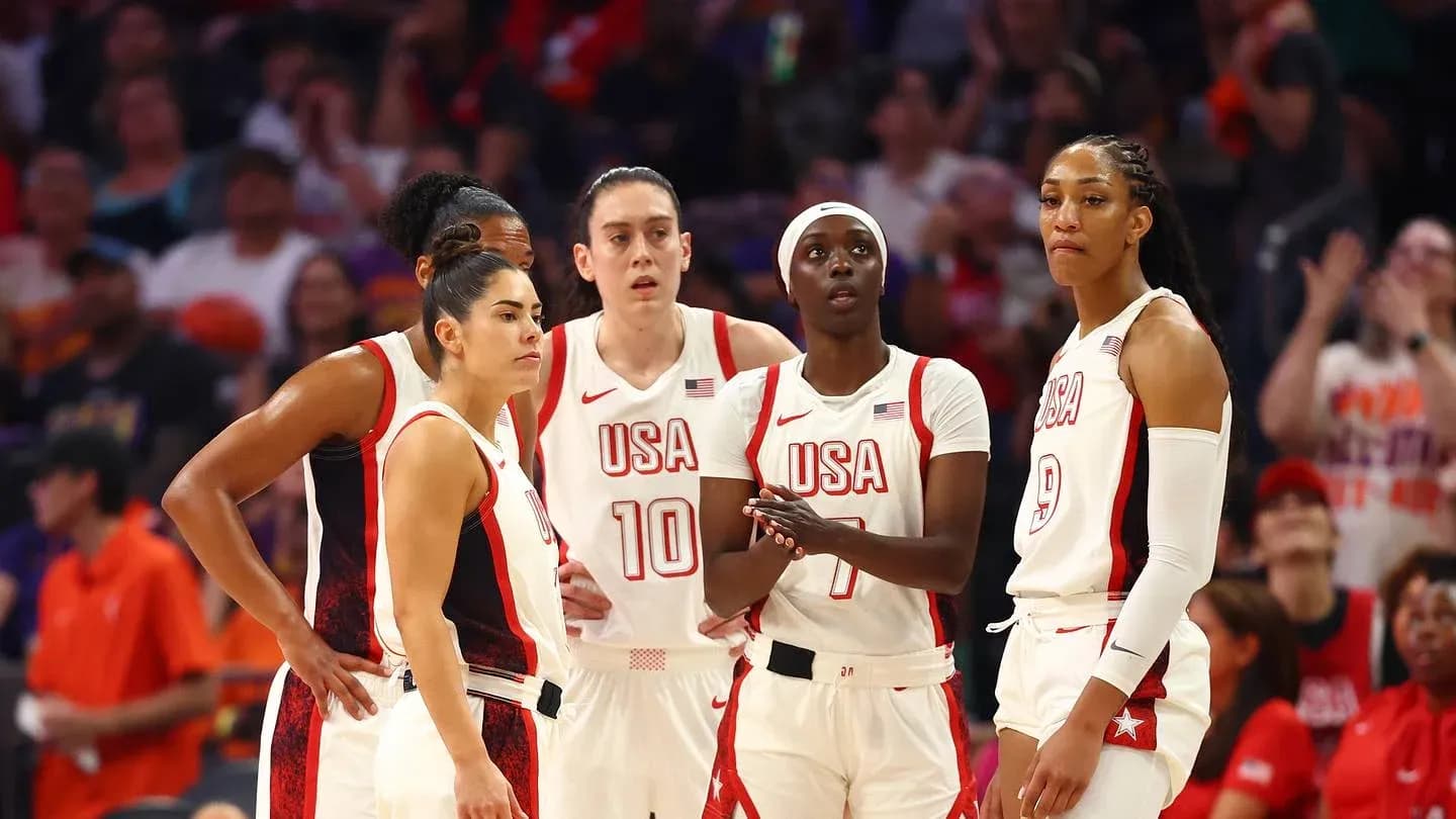 USA women's basketball team during a game moment