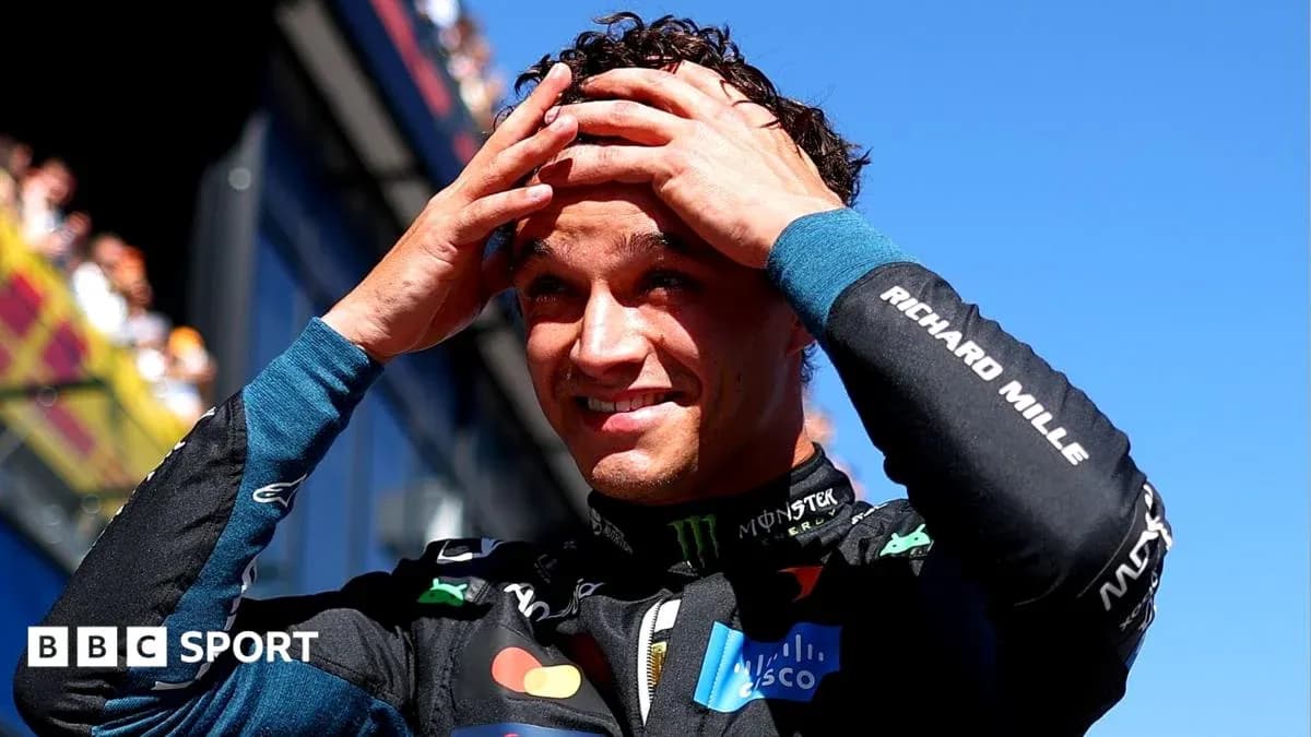 Driver celebrating after race, touching his head