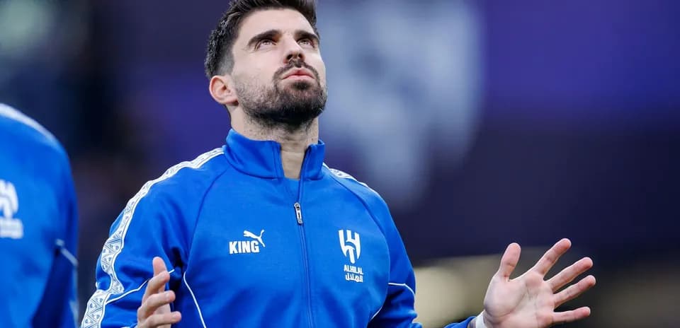 Player from Al Hilal during pre-match warm-up