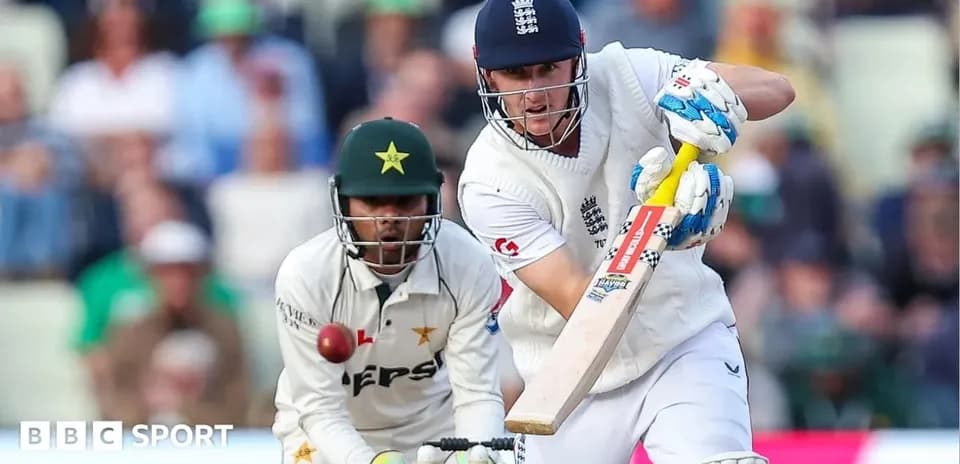 Batsman hitting ball while wicketkeeper prepares to catch