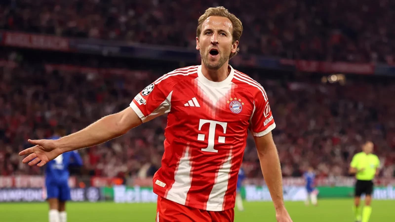 Bayern Munich player celebrating a goal on field