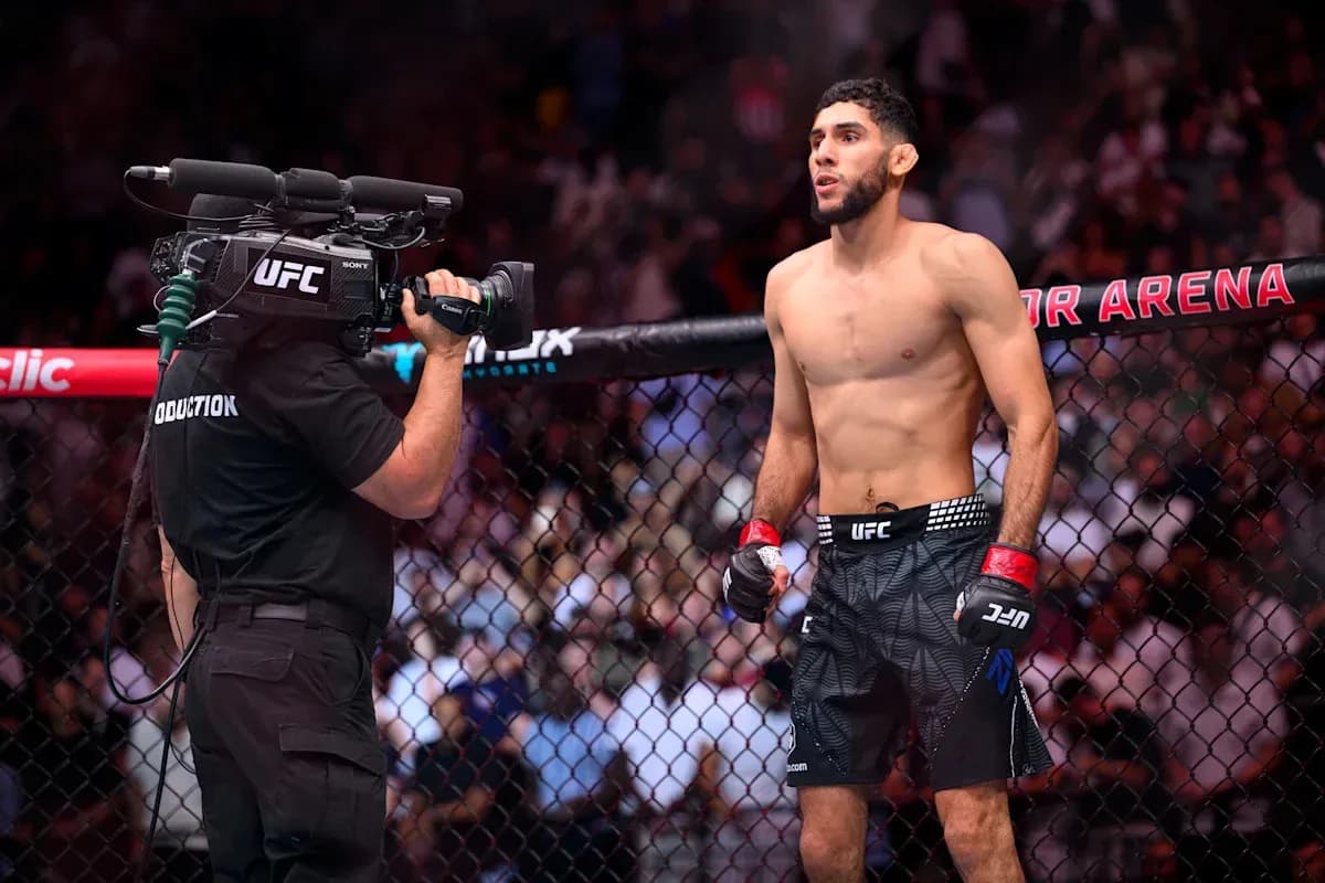 Fighter standing in octagon during UFC event