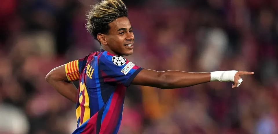 Barcelona player celebrating a goal during match