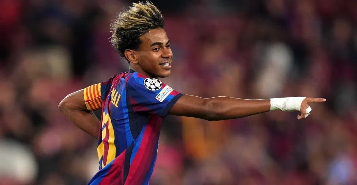 Barcelona player celebrating a goal during match