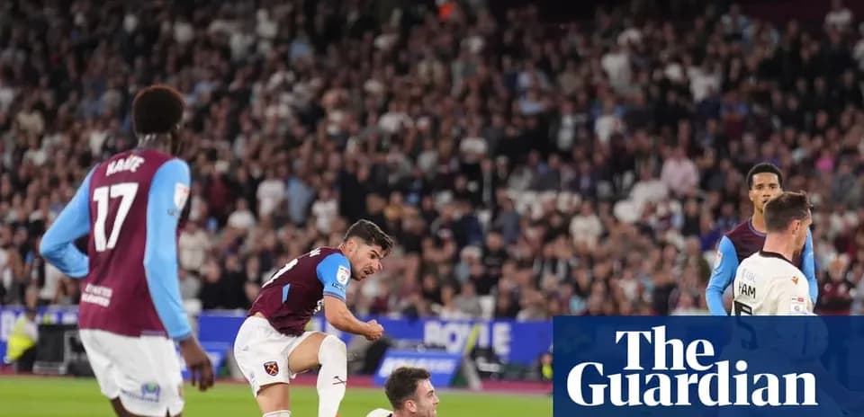 West Ham players celebrating a goal during match