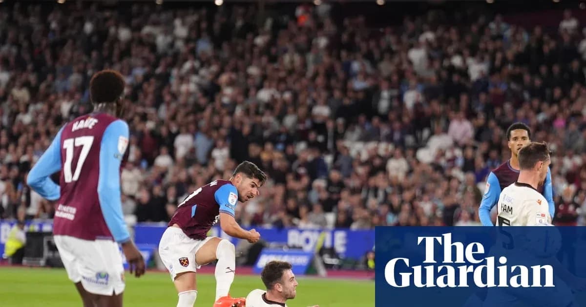 West Ham players celebrating a goal during match