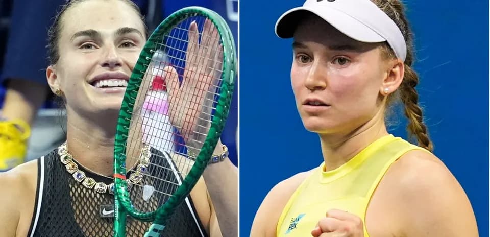Two female tennis players, one celebrating victory